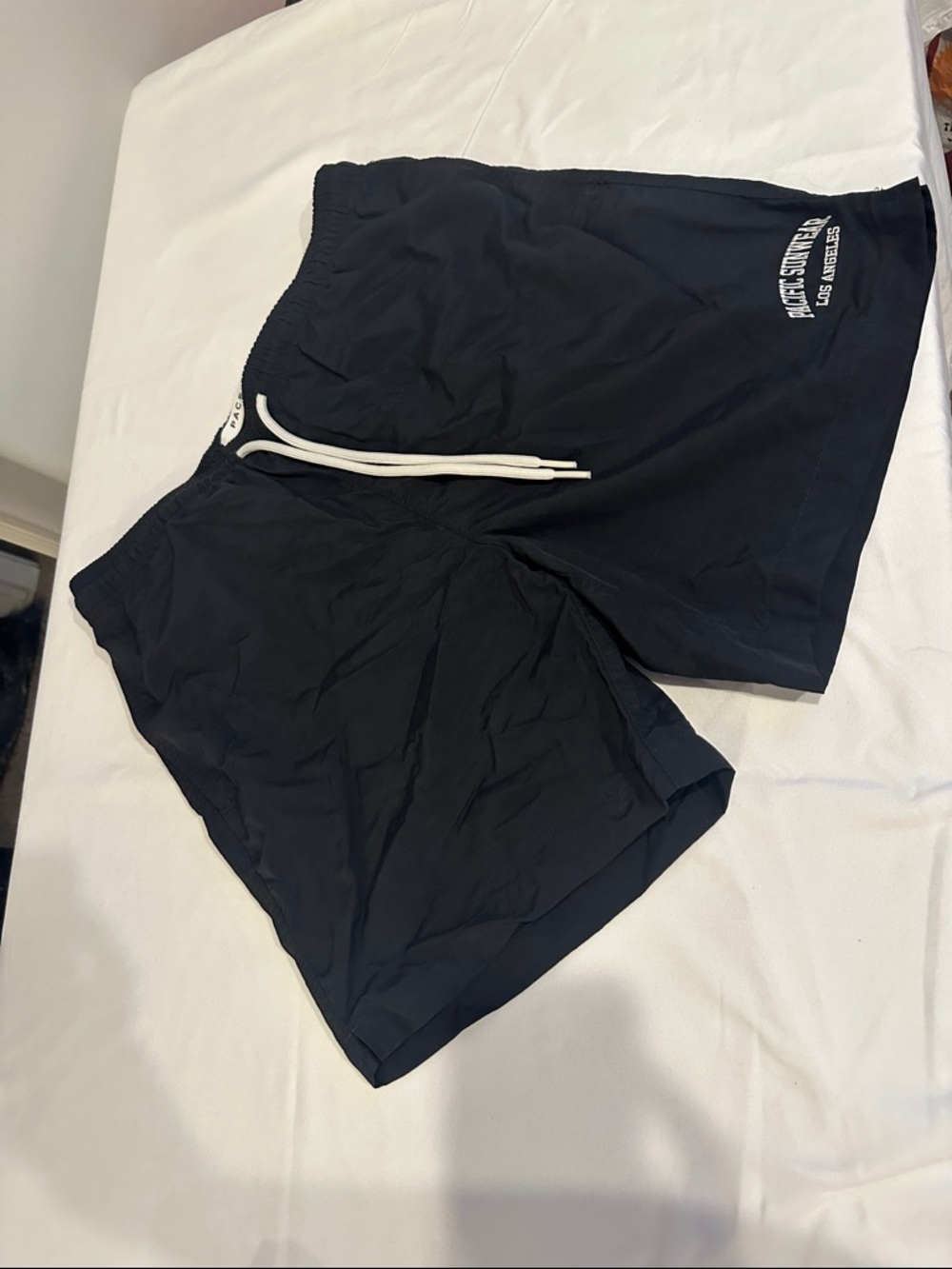 PacSun Black Athletic Swim Shorts with White Drawstring